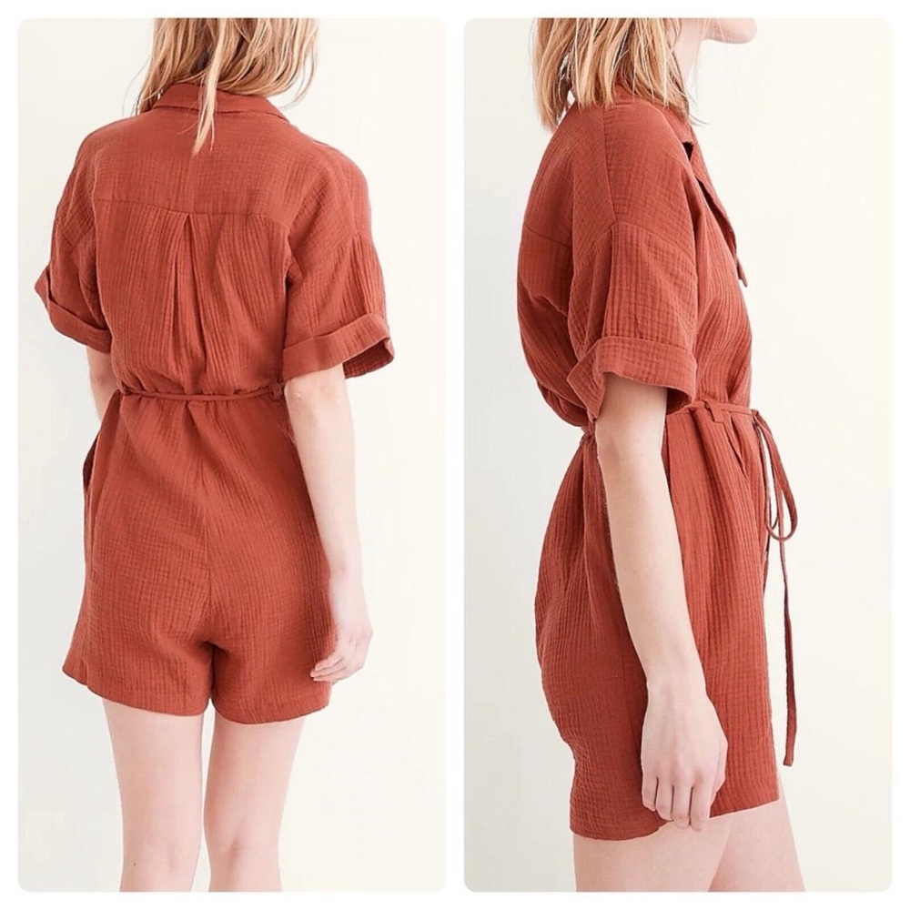 Madewell red/orange romper with belt size M